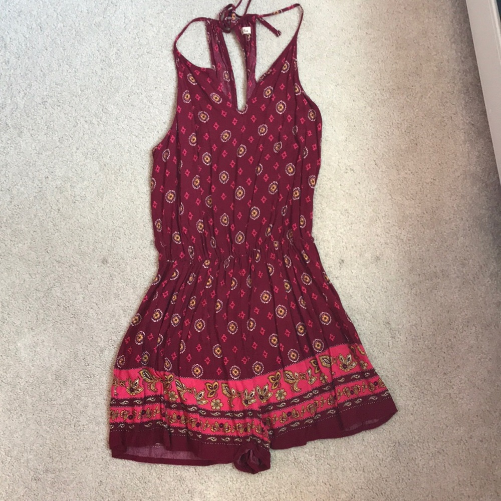 Hollister red romper size s